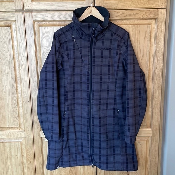 Vuarnet Long Plaid Funnel Neck Fall Coat - Picture 1 of 10